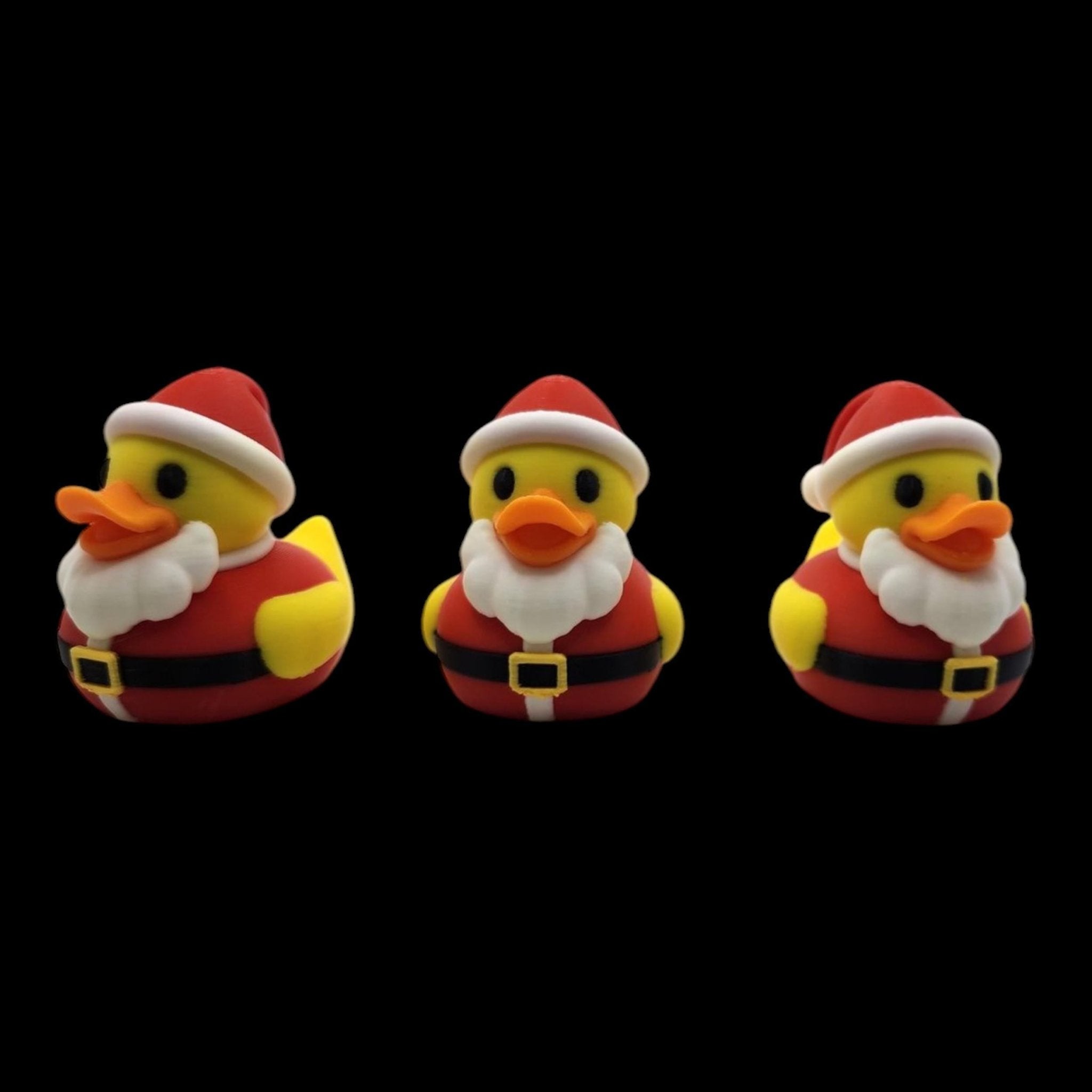 Christmas Rubber Duck Santa Figurine Set, Holiday Decoration for Bathroom or Tree - JM Designs