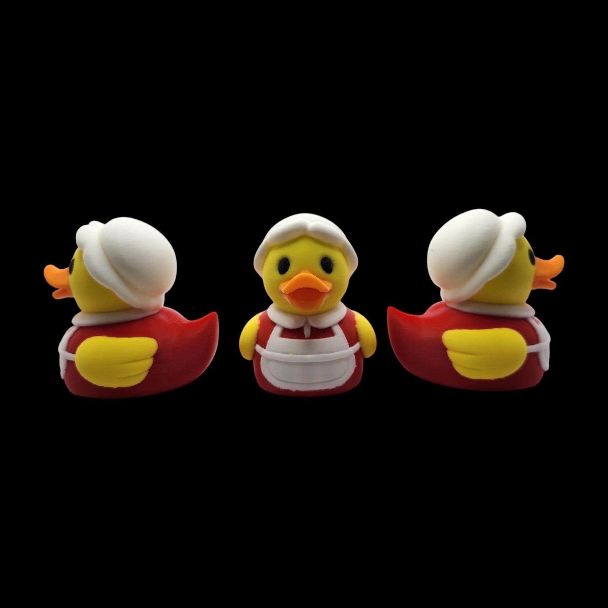 Christmas Rubber Duck Santa Figurine Set, Holiday Decoration for Bathroom or Tree - JM Designs
