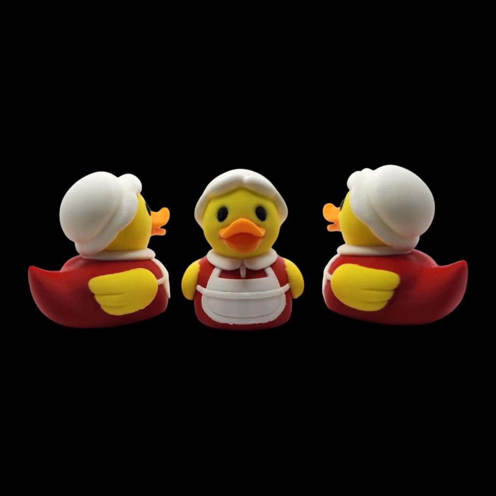 Christmas Rubber Duck Santa Figurine Set, Holiday Decoration for Bathroom or Tree - JM Designs