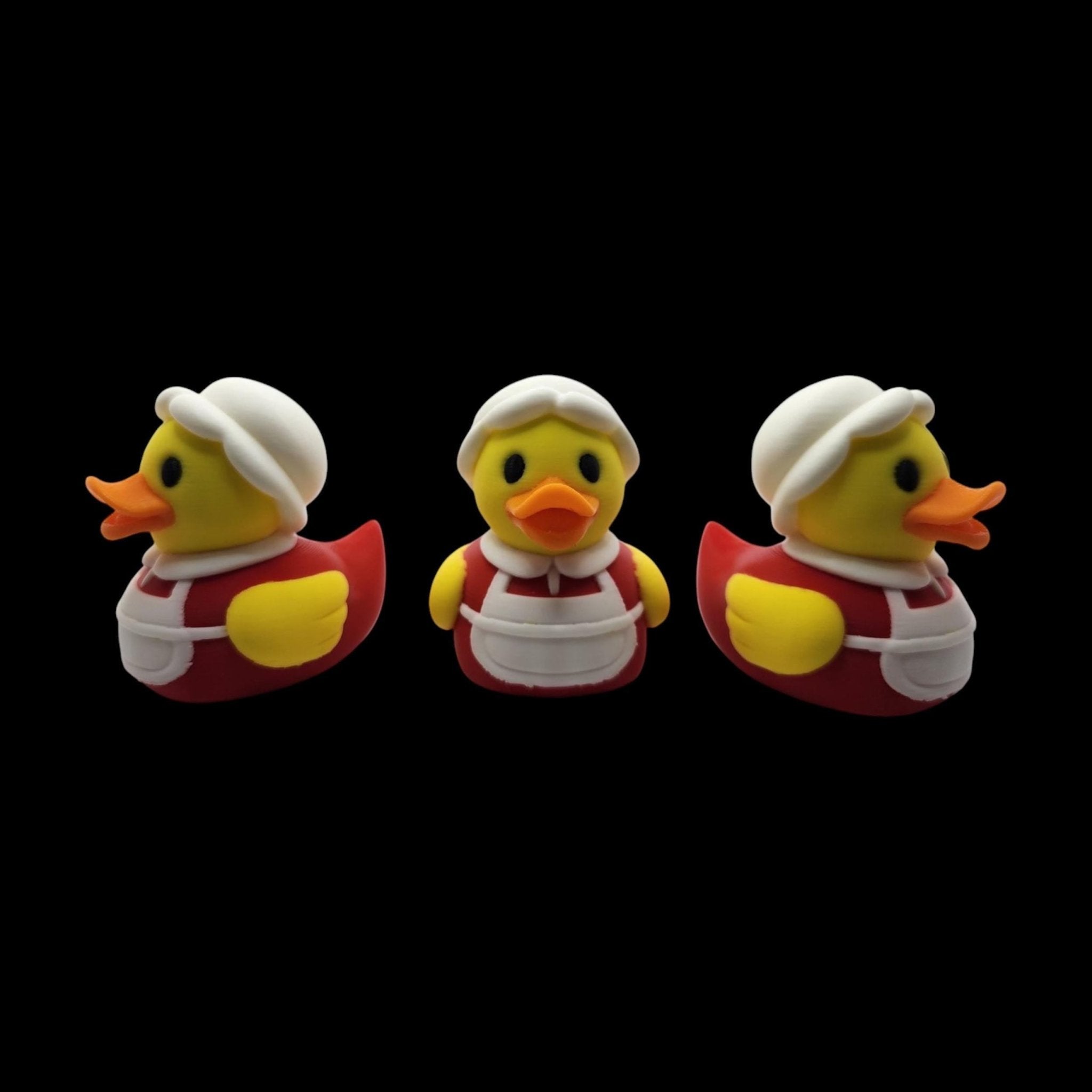 Christmas Rubber Duck Santa Figurine Set, Holiday Decoration for Bathroom or Tree - JM Designs