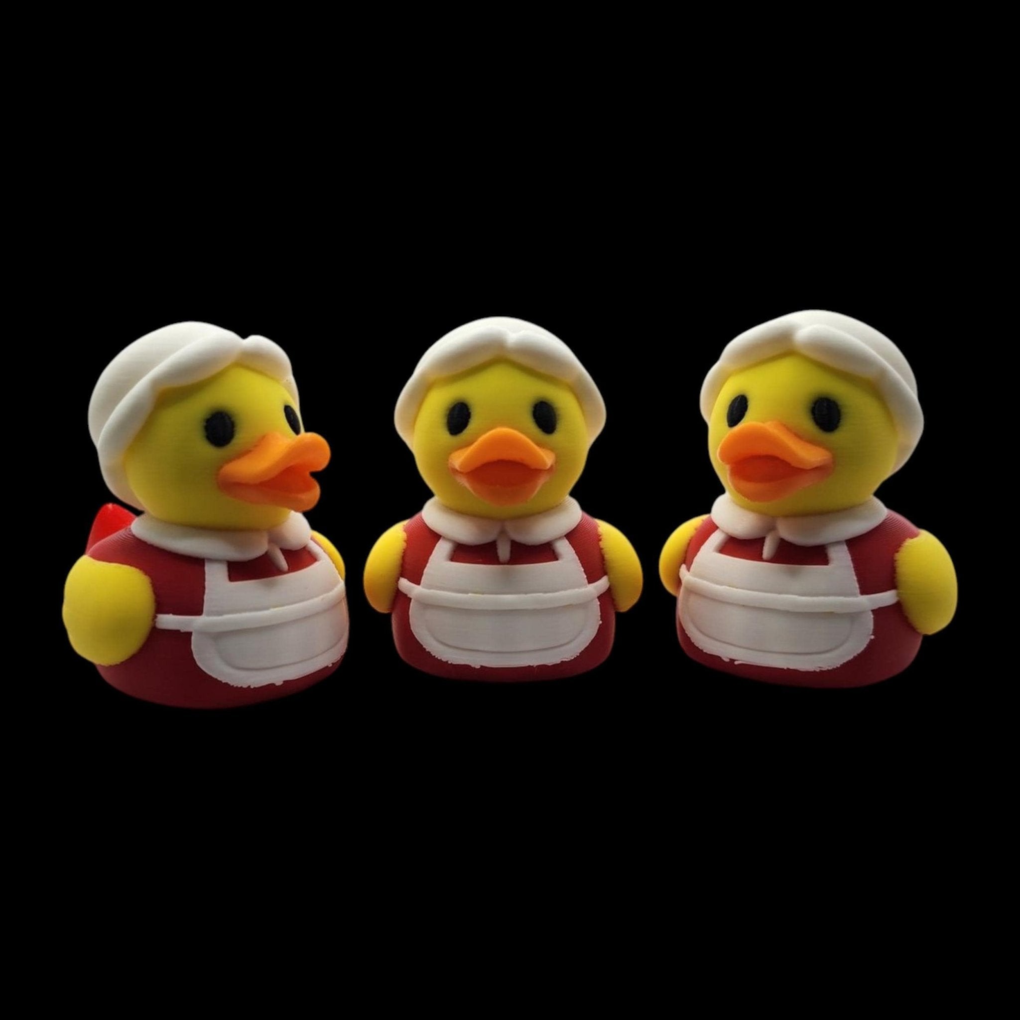 Christmas Rubber Duck Santa Figurine Set, Holiday Decoration for Bathroom or Tree - JM Designs