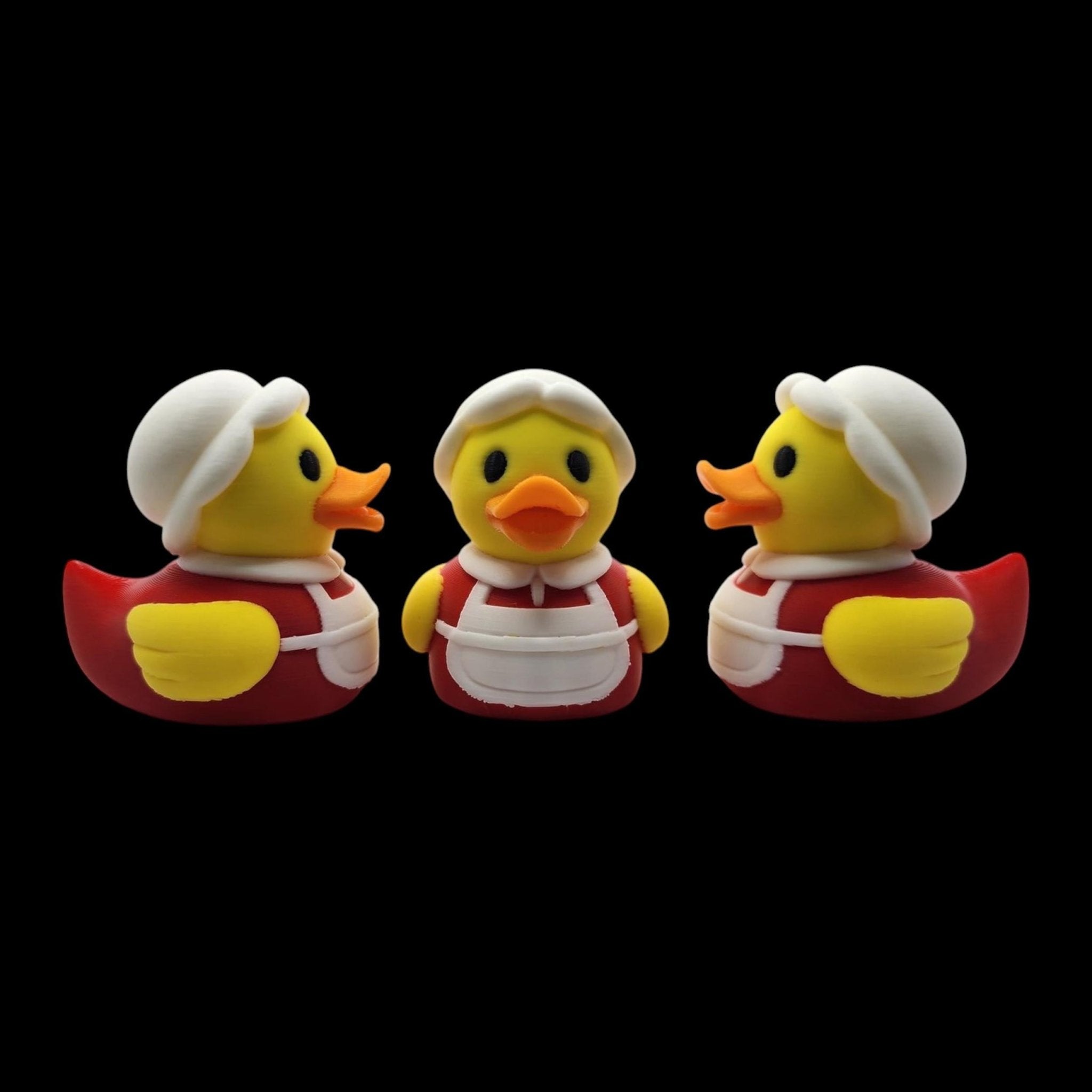 Christmas Rubber Duck Santa Figurine Set, Holiday Decoration for Bathroom or Tree - JM Designs
