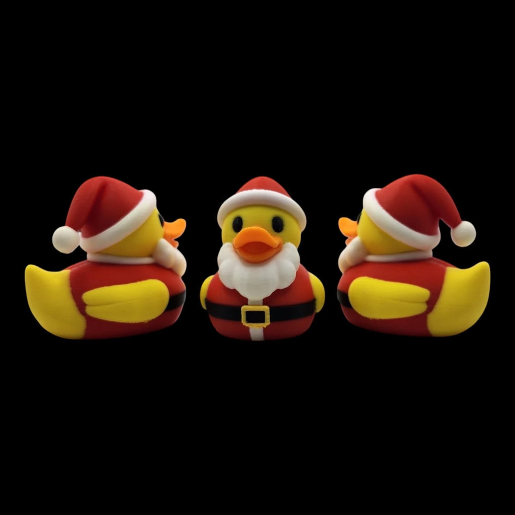 Christmas Rubber Duck Santa Figurine Set, Holiday Decoration for Bathroom or Tree - JM Designs