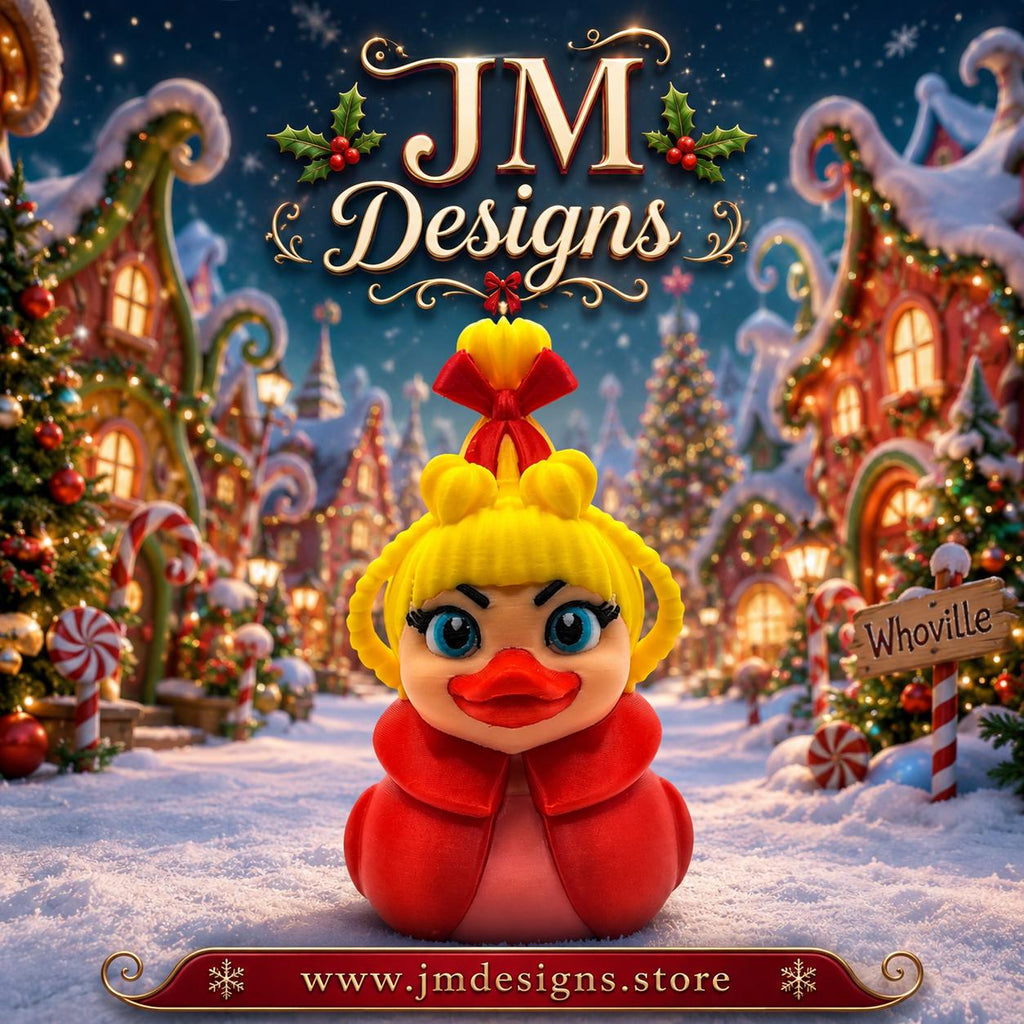 Cindy Lou Duck Christmas Decoration Holiday Bath Toy Collectible Whoville Character Red plastic Figure Grinch Theme Decor Bathtub Grinch Max - JM Designs