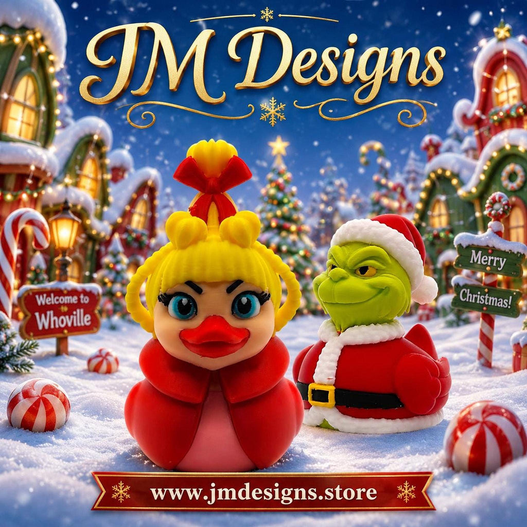 Cindy Lou Duck Holiday Bath Toy, 3D Printed Grinch Figure for Festive Decor - JM Designs