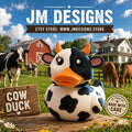 Cow Rubber Duck, Black & White 3D Printed Bath Toy for Kids - JM Designs