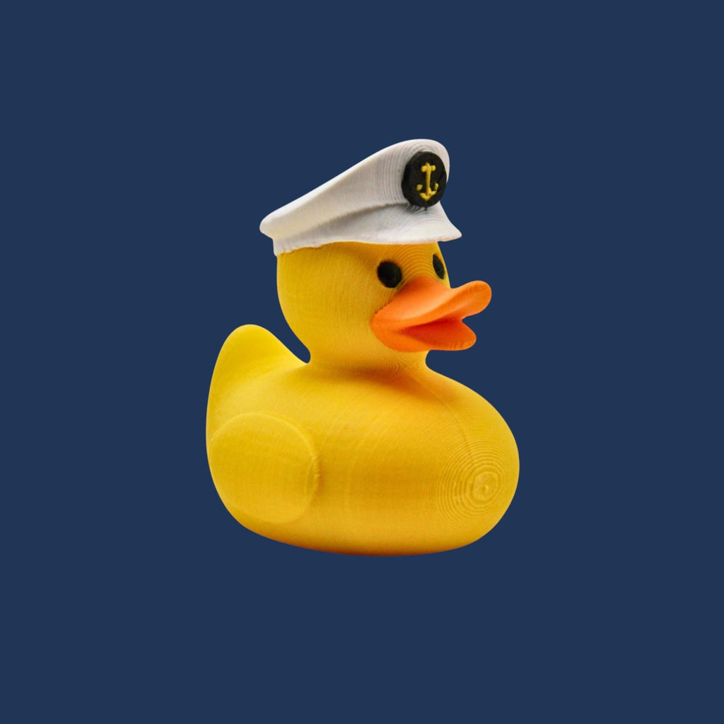 Cruise Ship Captain Duck Yellow with White Hat Nautical Souvenir Desk Top Decoration - JM Designs