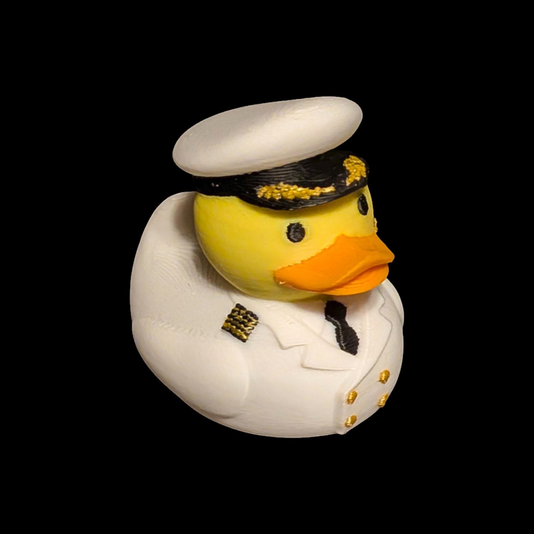 Cruise Ship Captain Duck Yellow with White Hat Nautical Souvenir Desk Top Decoration - JM Designs