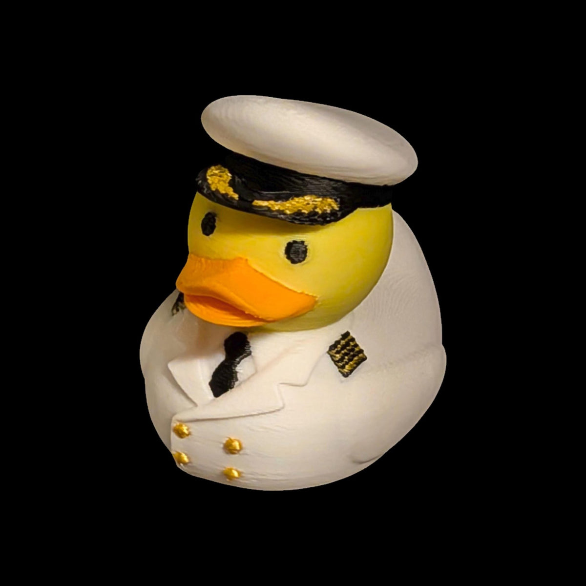 Cruise Ship Captain Duck Yellow with White Hat Nautical Souvenir Desk Top Decoration - JM Designs