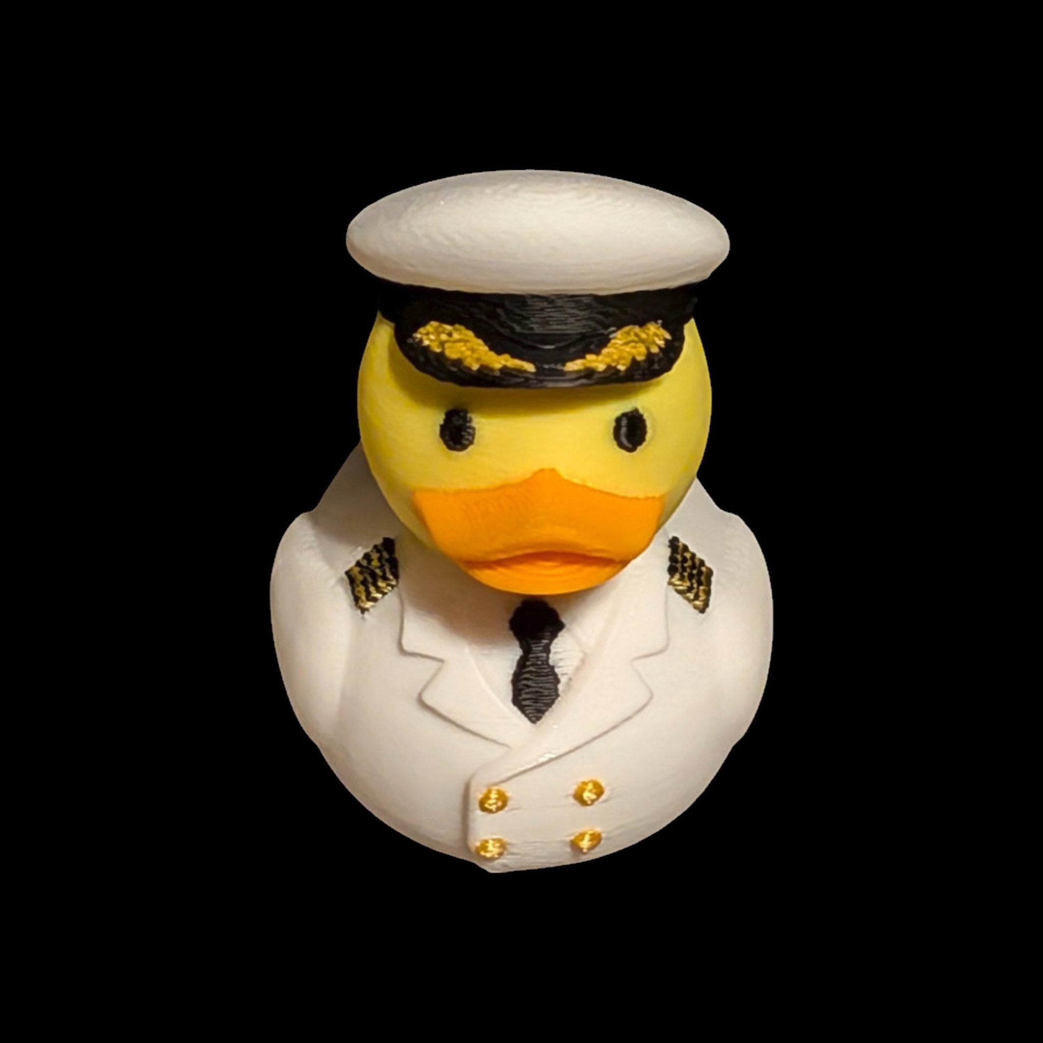 Cruise Ship Captain Duck Yellow with White Hat Nautical Souvenir Desk Top Decoration - JM Designs