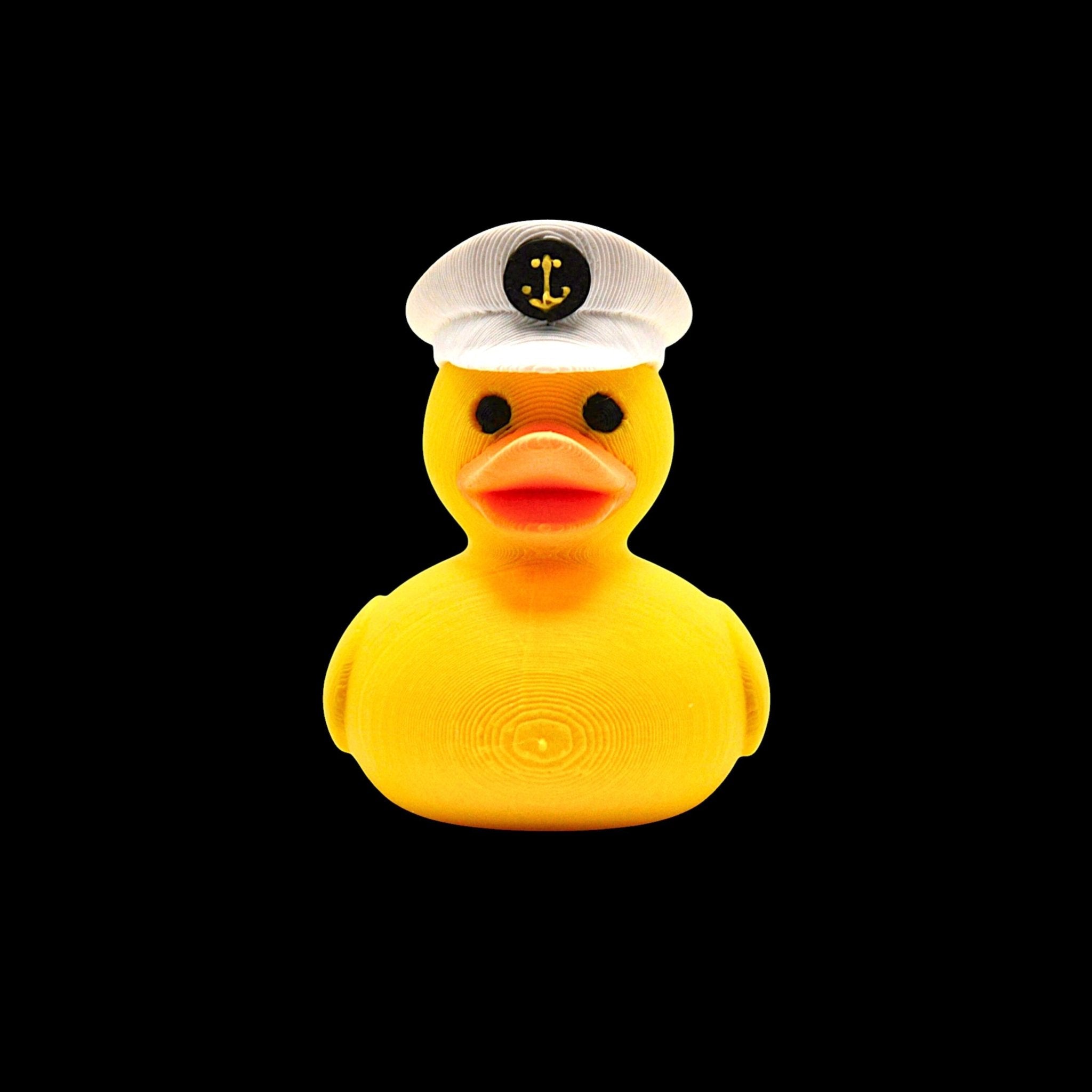 Cruise Ship Captain Duck Yellow with White Hat Nautical Souvenir Desk Top Decoration - JM Designs