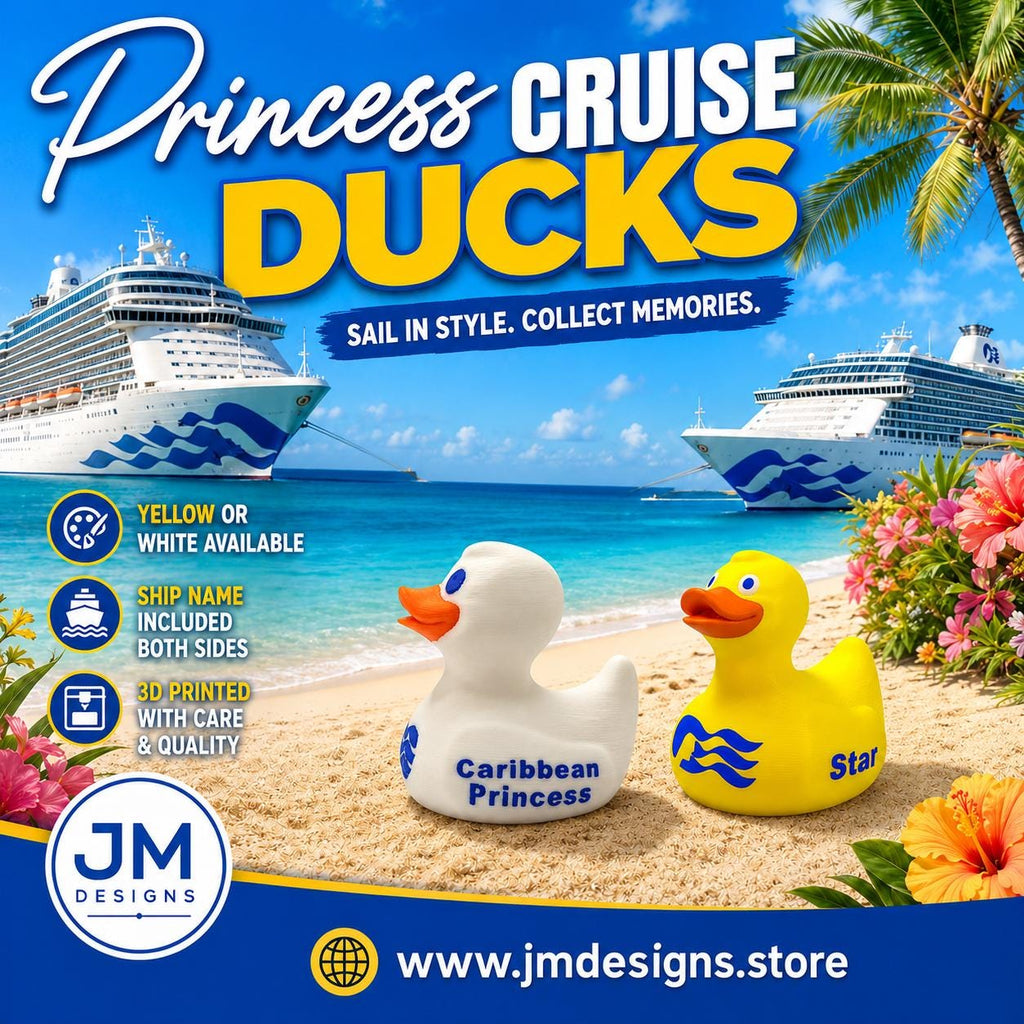 Custom Cruise Inspired Princess Duck Cabin Decoration with Personalized Ship Name and Travel Date - JM Designs