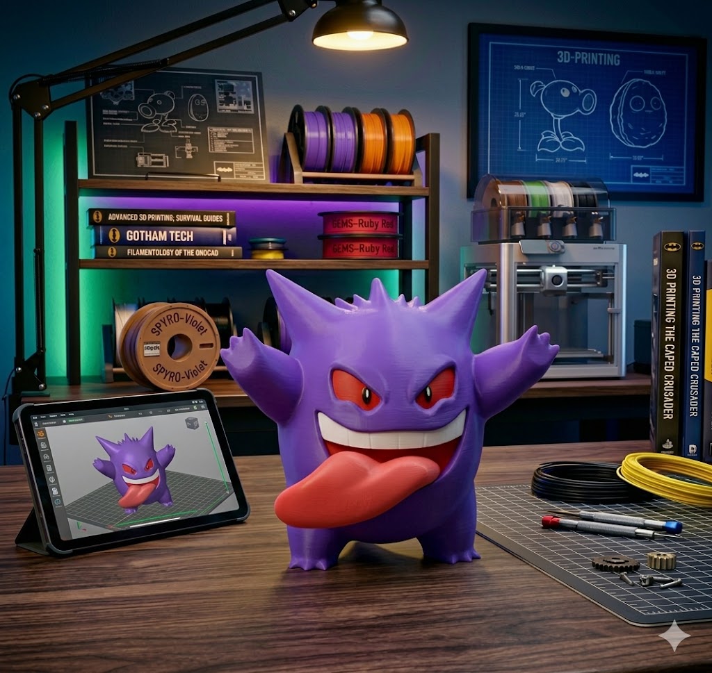 Gengar Window Decor Figure — 12" Hand-Made 3D Print
