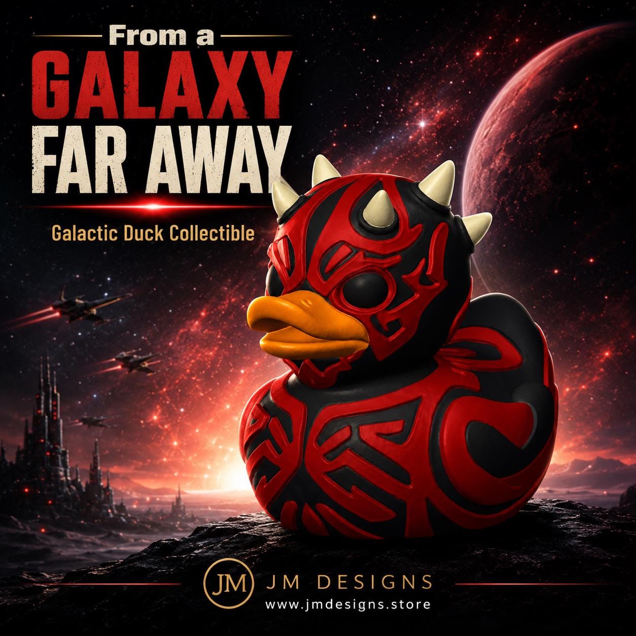 Darth Maul Inspired Duck Decoration Collectible Figure Star Wars Villain Character Sith Novelty - JM Designs