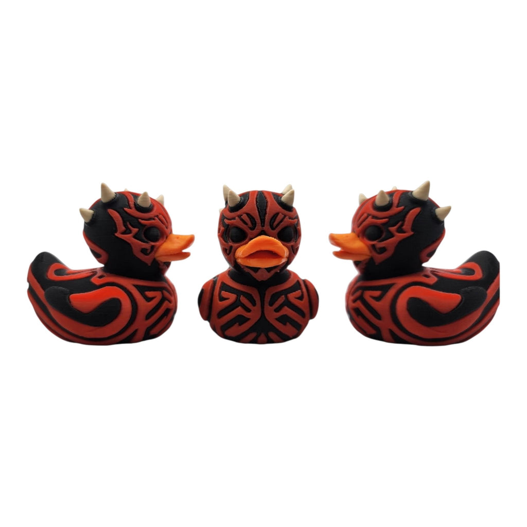 Darth Maul Inspired Duck Decoration Collectible Figure Star Wars Villain Character Sith Novelty Gift Geek Desk Sci Fi Fan - JM Designs