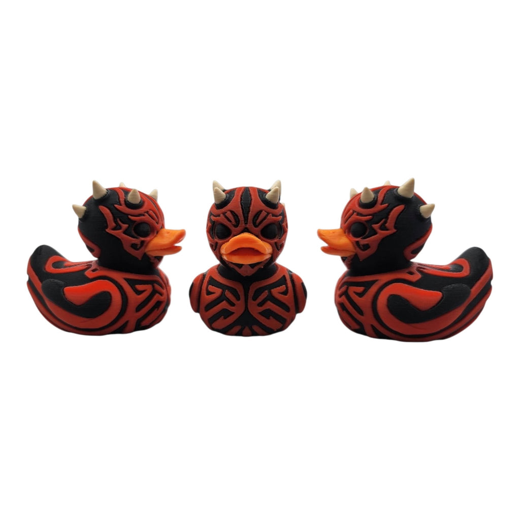 Darth Maul Inspired Duck Decoration Collectible Figure Star Wars Villain Character Sith Novelty Gift Geek Desk Sci Fi Fan - JM Designs