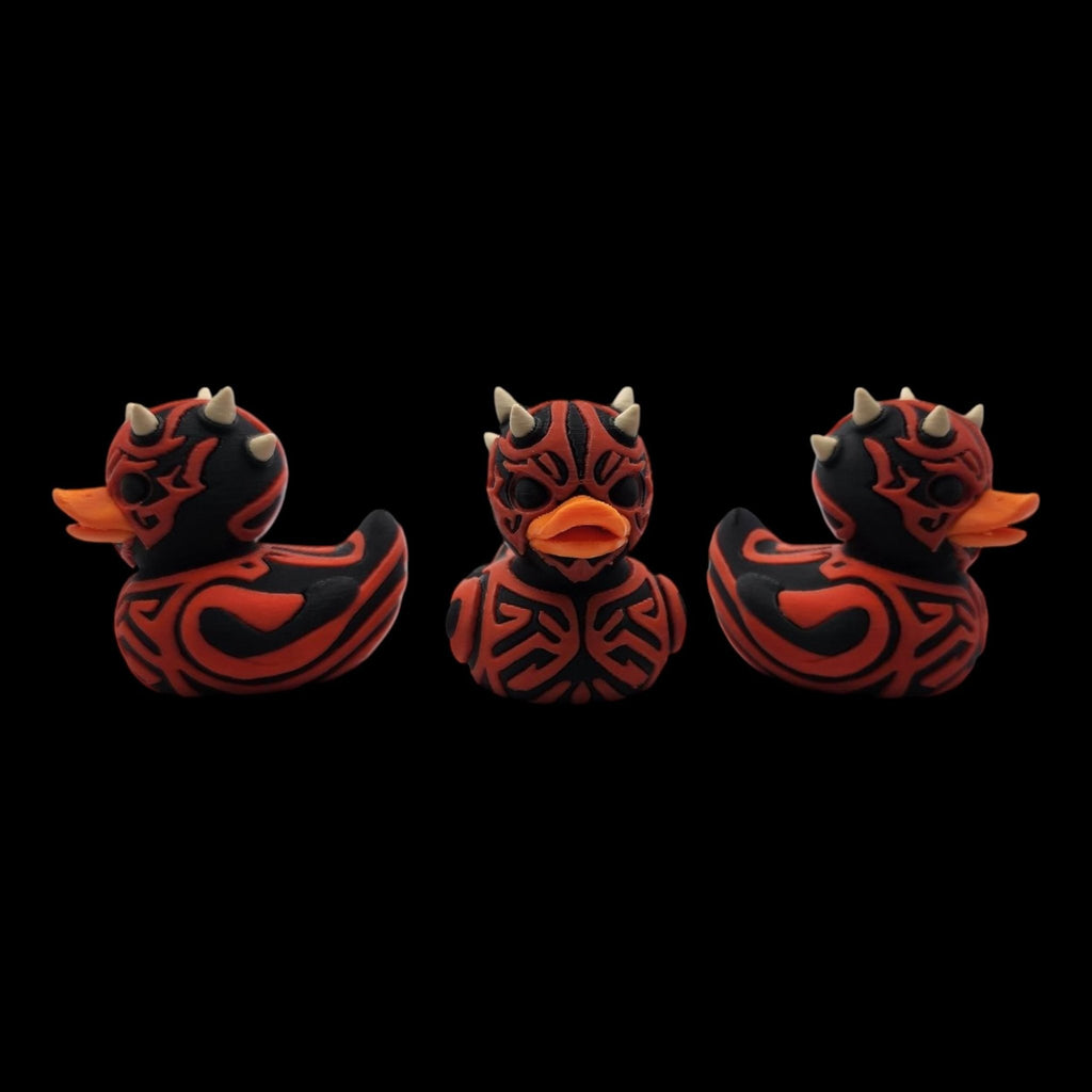 Darth Maul Inspired Duck Decoration Collectible Figure Star Wars Villain Character Sith Novelty Gift Geek Desk Sci Fi Fan - JM Designs