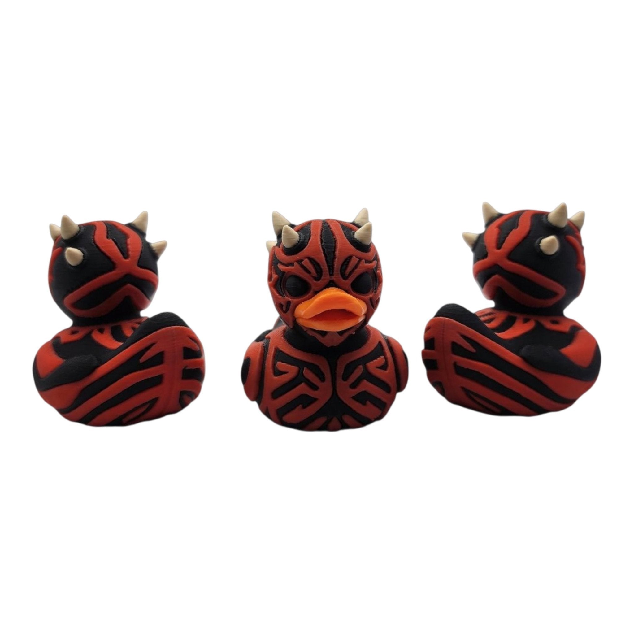 Darth Maul Inspired Duck Decoration Collectible Figure Star Wars Villain Character Sith Novelty Gift Geek Desk Sci Fi Fan - JM Designs