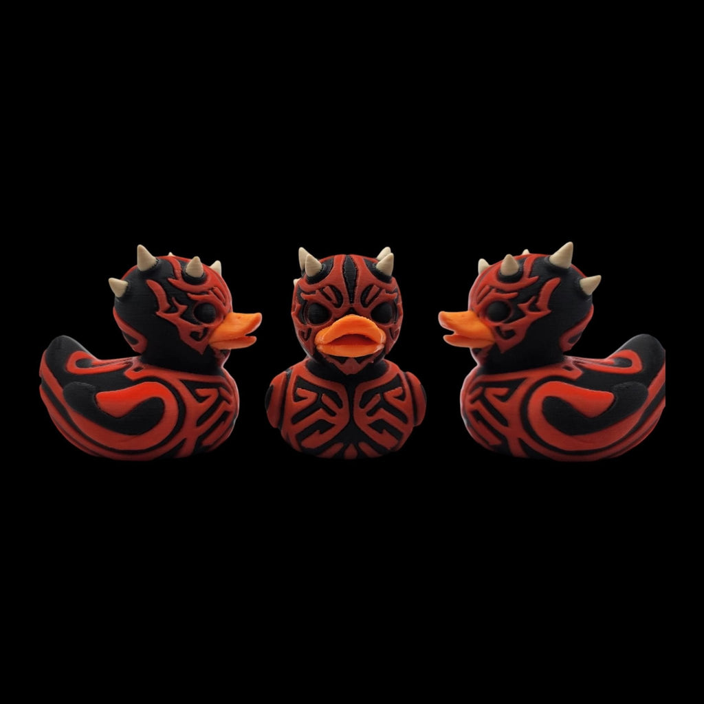 Darth Maul Inspired Duck Decoration Collectible Figure Star Wars Villain Character Sith Novelty Gift Geek Desk Sci Fi Fan - JM Designs