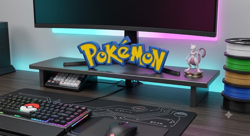 Custom 3D Printed Pokémon Wall & Desk Sign (18" x 6")