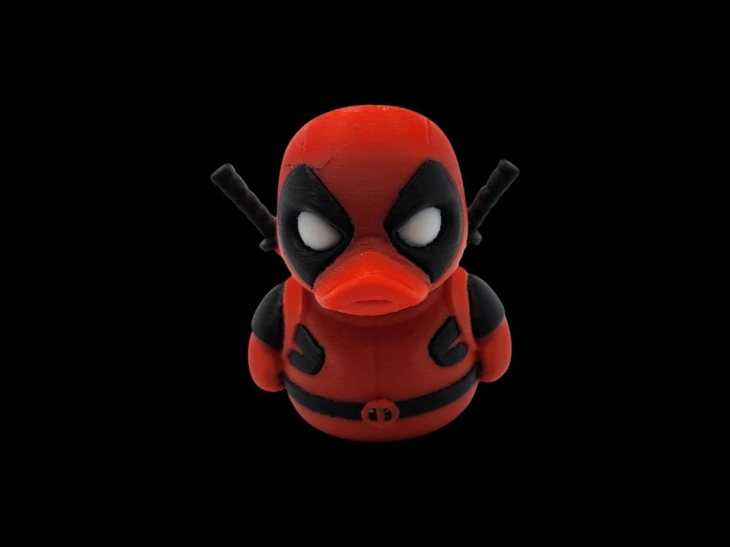 Deadpool Inspired Duck Superhero Figurine for Desk Decor and Display Shelf - JM Designs
