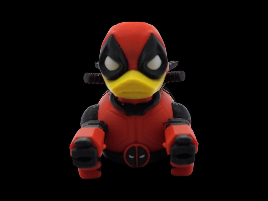 Deadpool Inspired Duck Superhero Figurine for Desk Decor and Display Shelf - JM Designs