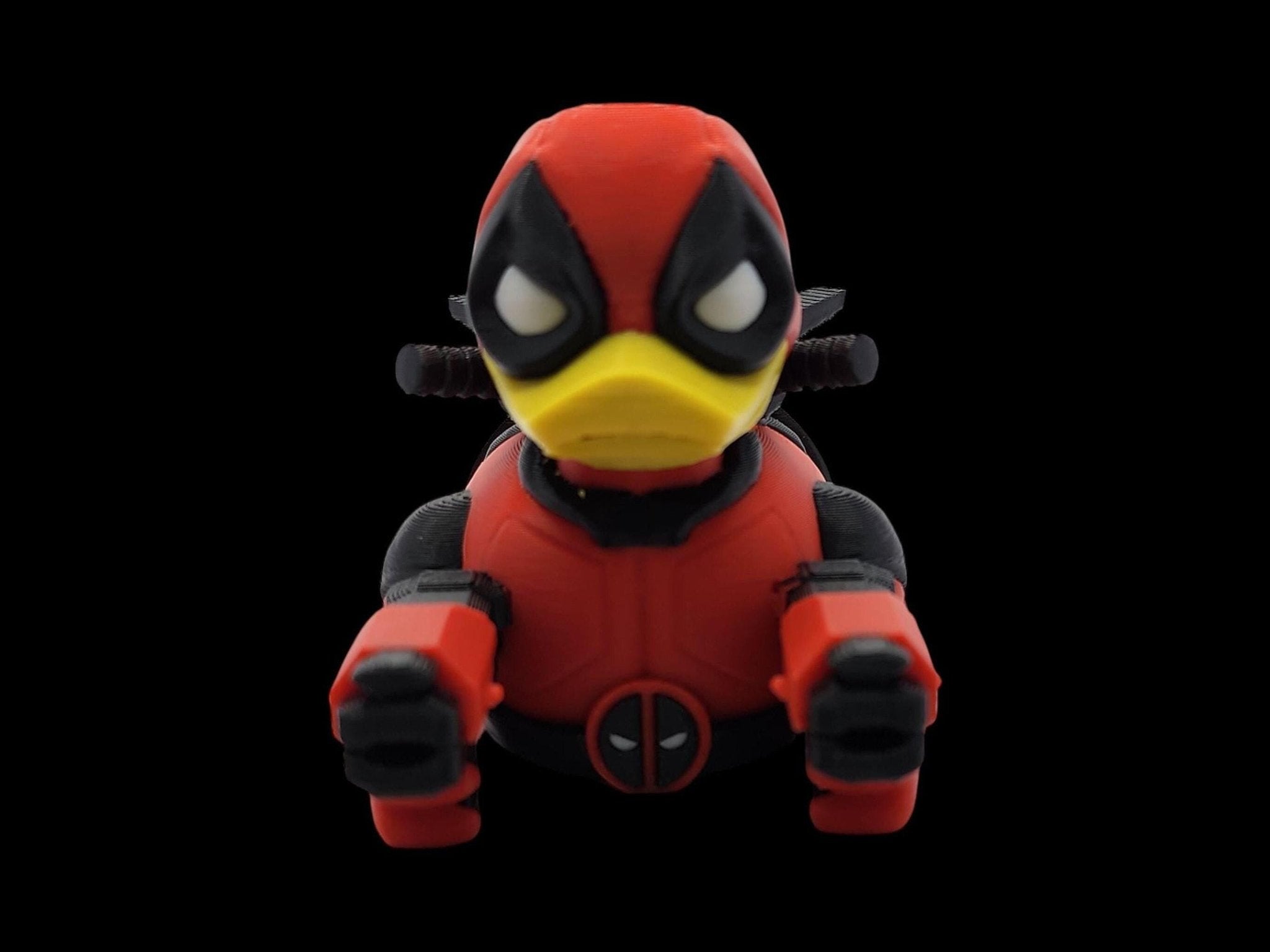 Deadpool Inspired Duck Superhero Figurine for Desk Decor and Display Shelf - JM Designs