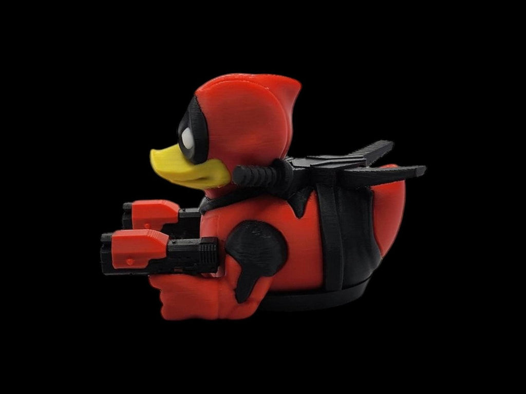 Deadpool Inspired Duck Superhero Figurine for Desk Decor and Display Shelf - JM Designs