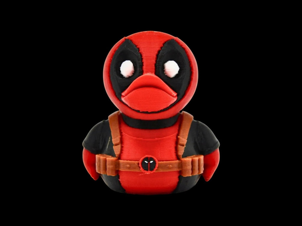 Deadpool Inspired Duck Superhero Figurine for Desk Decor and Display Shelf - JM Designs