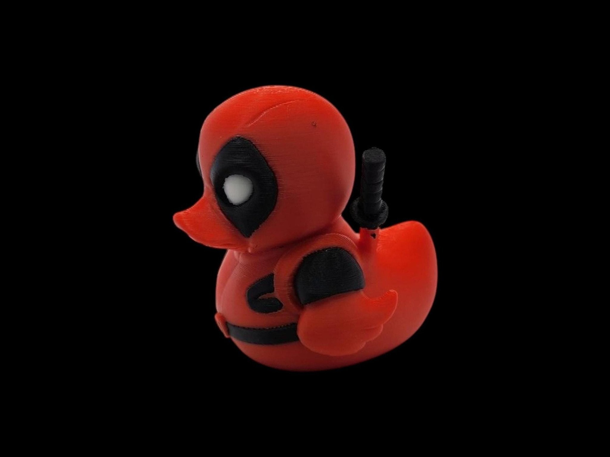 Deadpool Inspired Duck Superhero Figurine for Desk Decor and Display Shelf - JM Designs