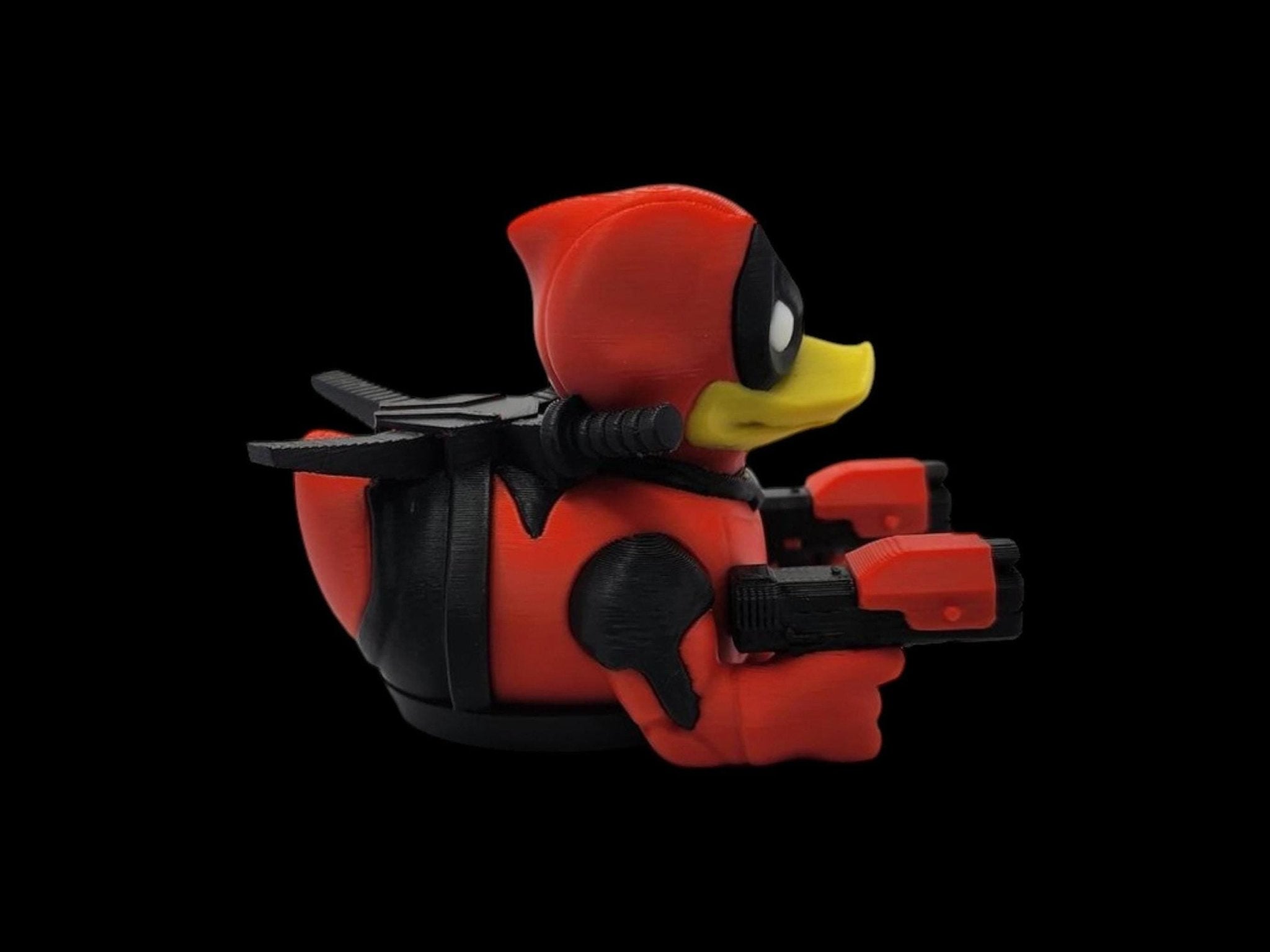 Deadpool Inspired Duck Superhero Figurine for Desk Decor and Display Shelf - JM Designs