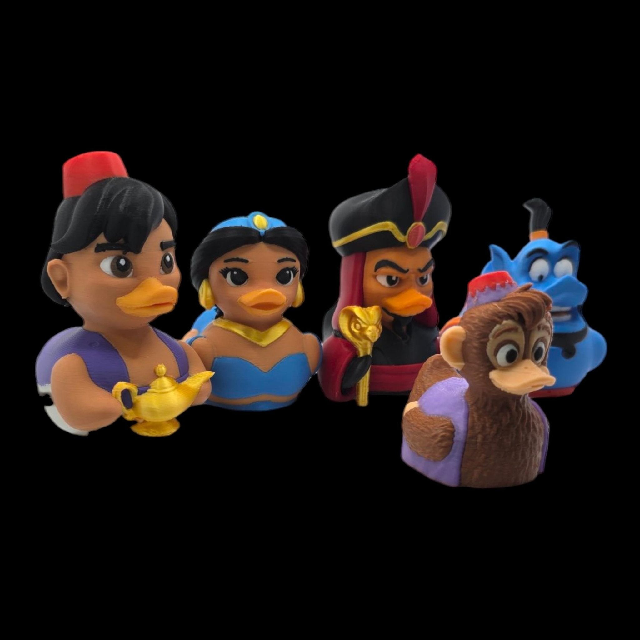 Disney Bath Toy Duck Figurine Set, Aladdin Character Collection - JM Designs
