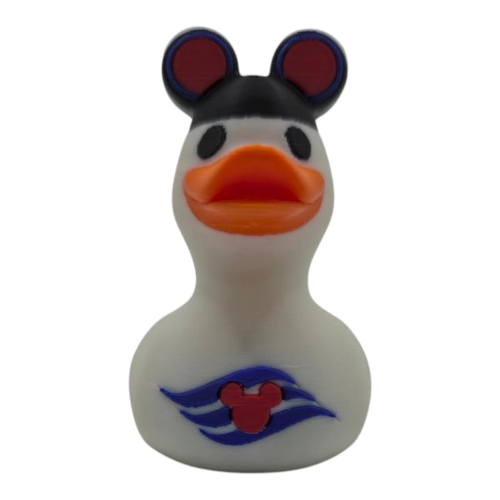 Disney Inspired Cruise Ducks White & Black, Collectible Cabin Decoration, Mickey Ears, Custom Ship Name - JM Designs