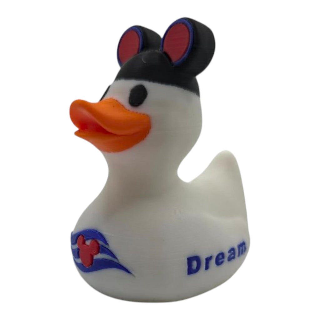 Disney Inspired Cruise Ducks White & Black, Collectible Cabin Decoration, Mickey Ears, Custom Ship Name - JM Designs