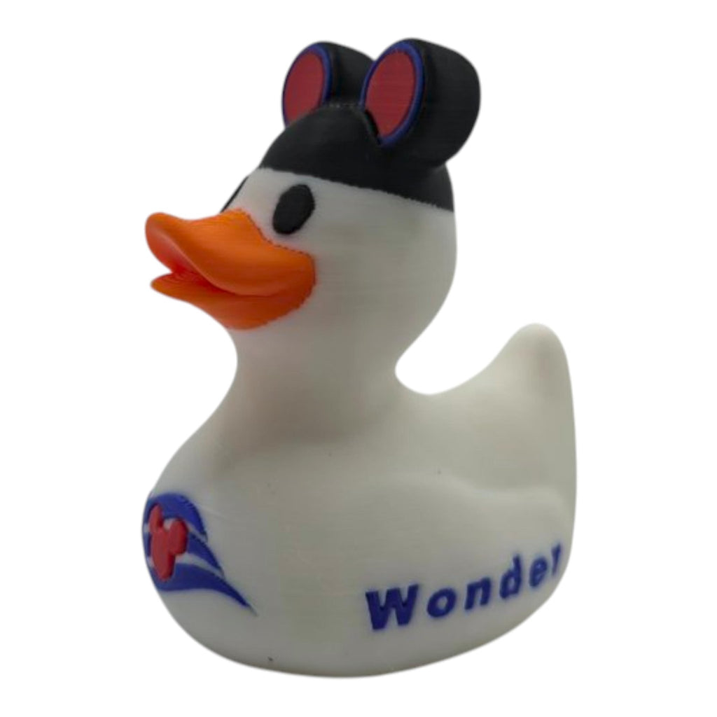 Disney Inspired Cruise Ducks White & Black, Collectible Cabin Decoration, Mickey Ears, Custom Ship Name - JM Designs