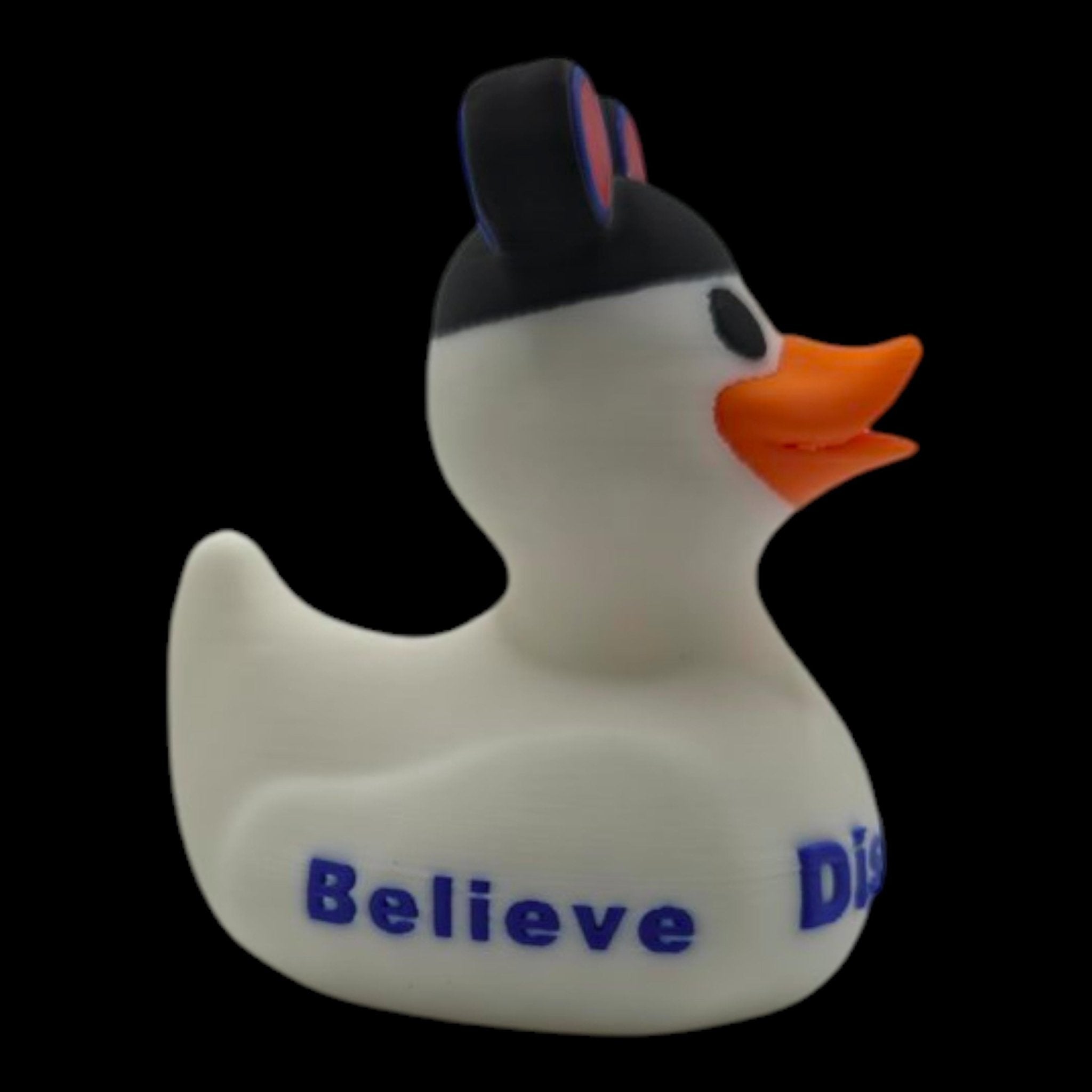 Disney Inspired Cruise Ducks White & Black, Collectible Cabin Decoration, Mickey Ears, Custom Ship Name - JM Designs