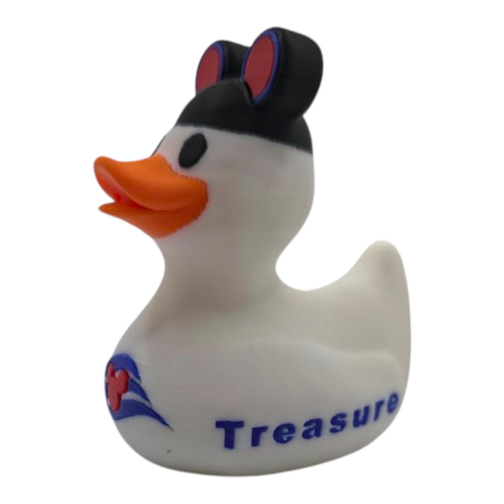 Disney Inspired Cruise Ducks White & Black, Collectible Cabin Decoration, Mickey Ears, Custom Ship Name - JM Designs