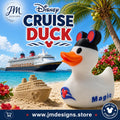 Disney Inspired Cruise Ducks White & Black, Collectible Cabin Decoration, Mickey Ears, Custom Ship Name - JM Designs
