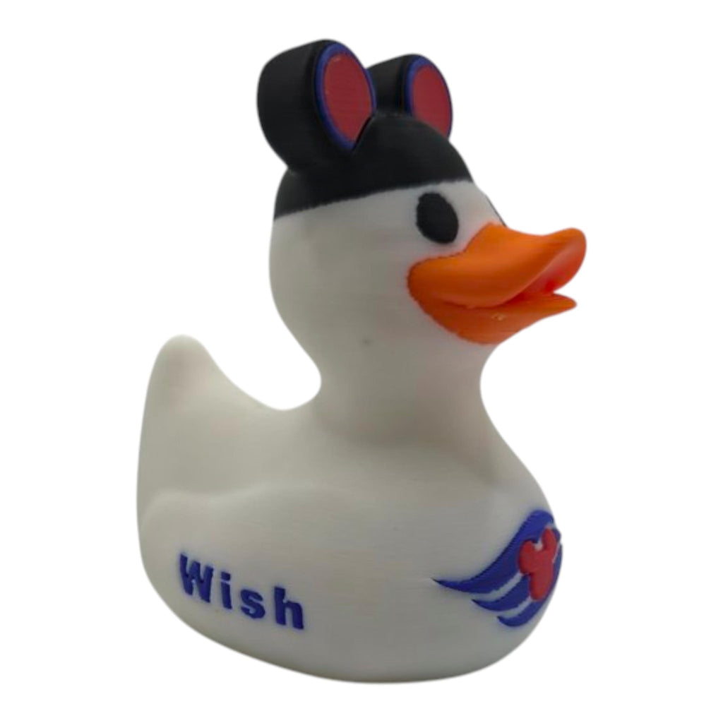 Disney Inspired Cruise Ducks White & Black, Collectible Cabin Decoration, Mickey Ears, Custom Ship Name - JM Designs