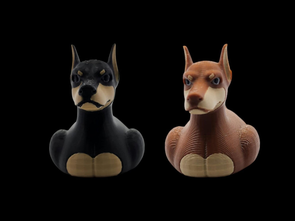Doberman Duck Jeep Ducking Collection Jeep Dog Lovers Collectible Black Tan Duck Desk Cruise Decor - JM Designs