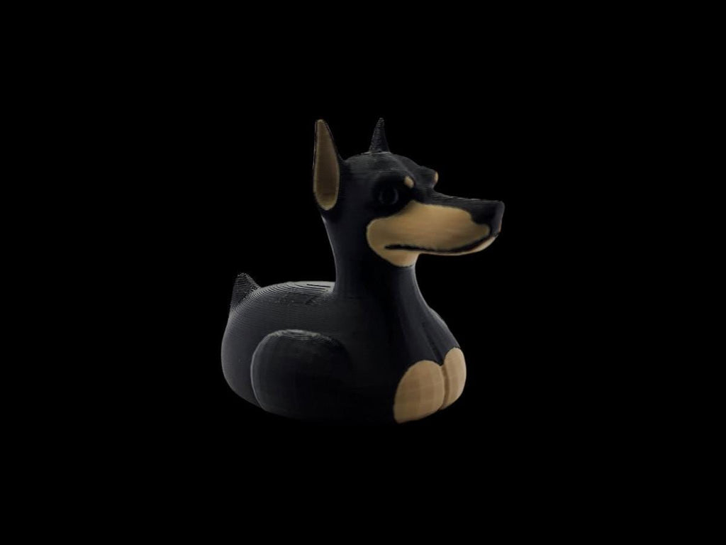 Doberman Duck Jeep Ducking Collection Jeep Dog Lovers Collectible Black Tan Duck Desk Cruise Decor - JM Designs
