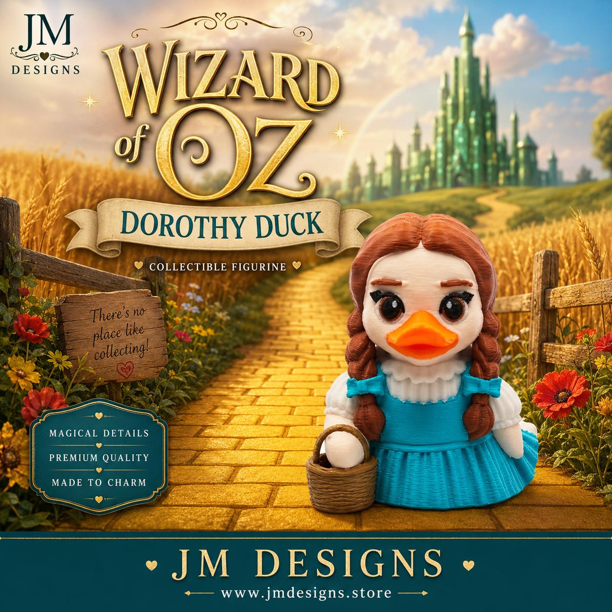 Dorothy Inspired Duck Shelf Decoration Desk Display Item Collection Movie Character Figurine Set Emerald City - JM Designs