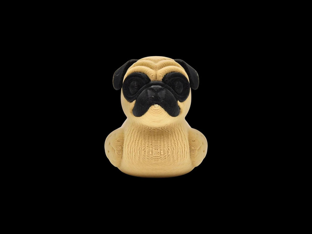 Duck Pug Figure, Whimsical 3D Printed Animal Ornament for Car Dashboard - JM Designs