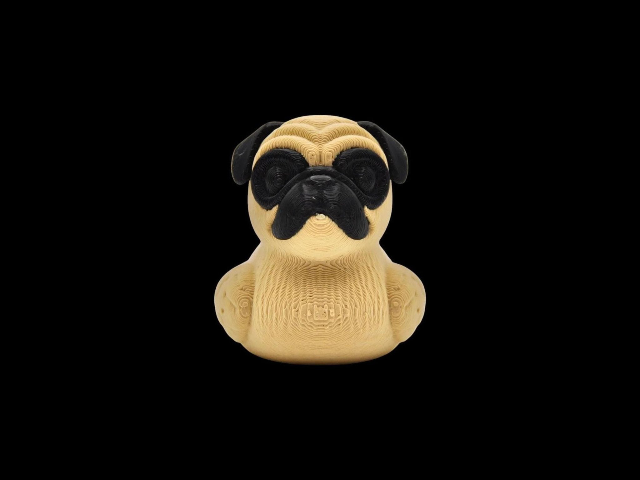 Duck Pug Figure, Whimsical 3D Printed Animal Ornament for Car Dashboard - JM Designs