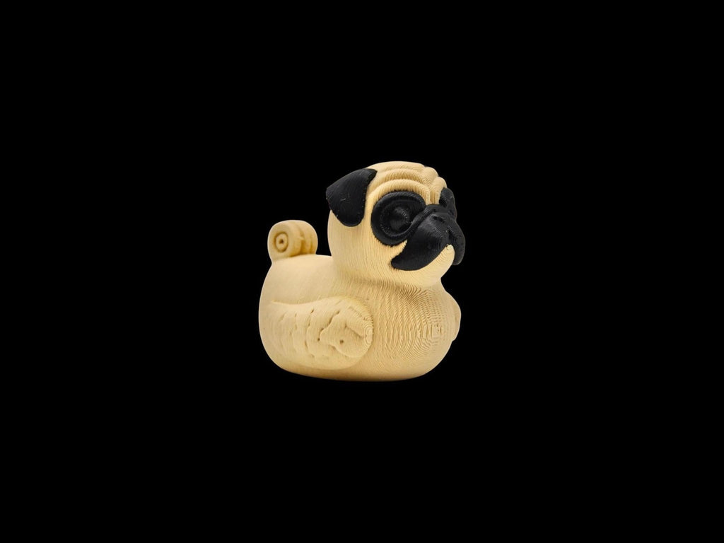 Duck Pug Figure, Whimsical 3D Printed Animal Ornament for Car Dashboard - JM Designs