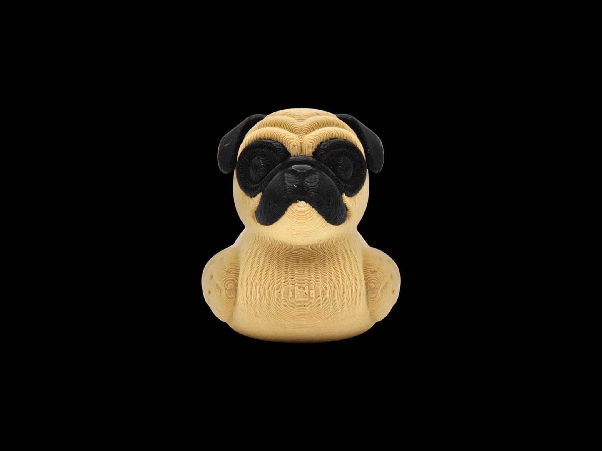 Duck Pug Figure, Whimsical 3D Printed Animal Ornament for Car Dashboard - JM Designs