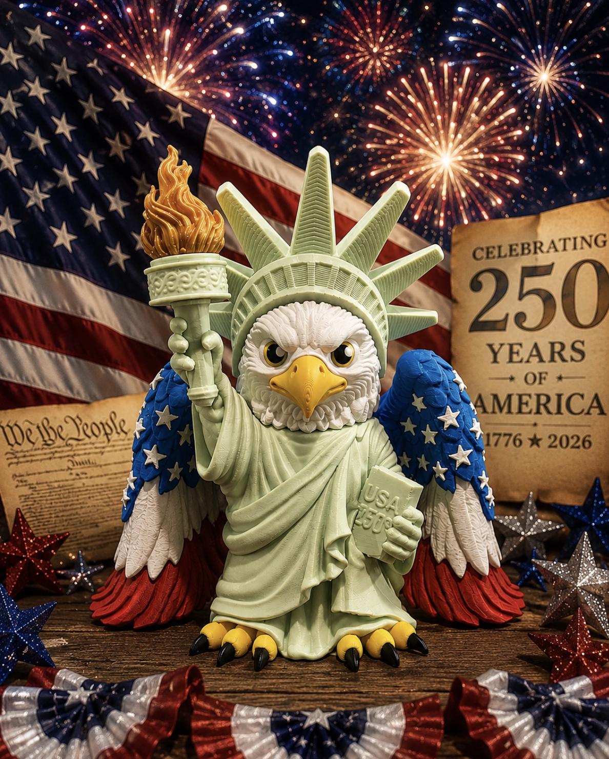 Eagle Statue of Liberty Figurine: 250th Anniversary - JM Designs