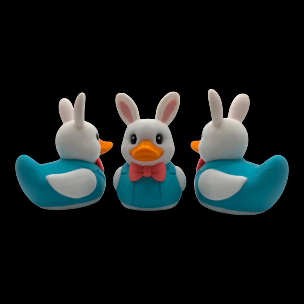 Easter Bunny Duck Dashboard Decoration Desk Accessory Car Figurine Teal Character Whimsical - JM Designs