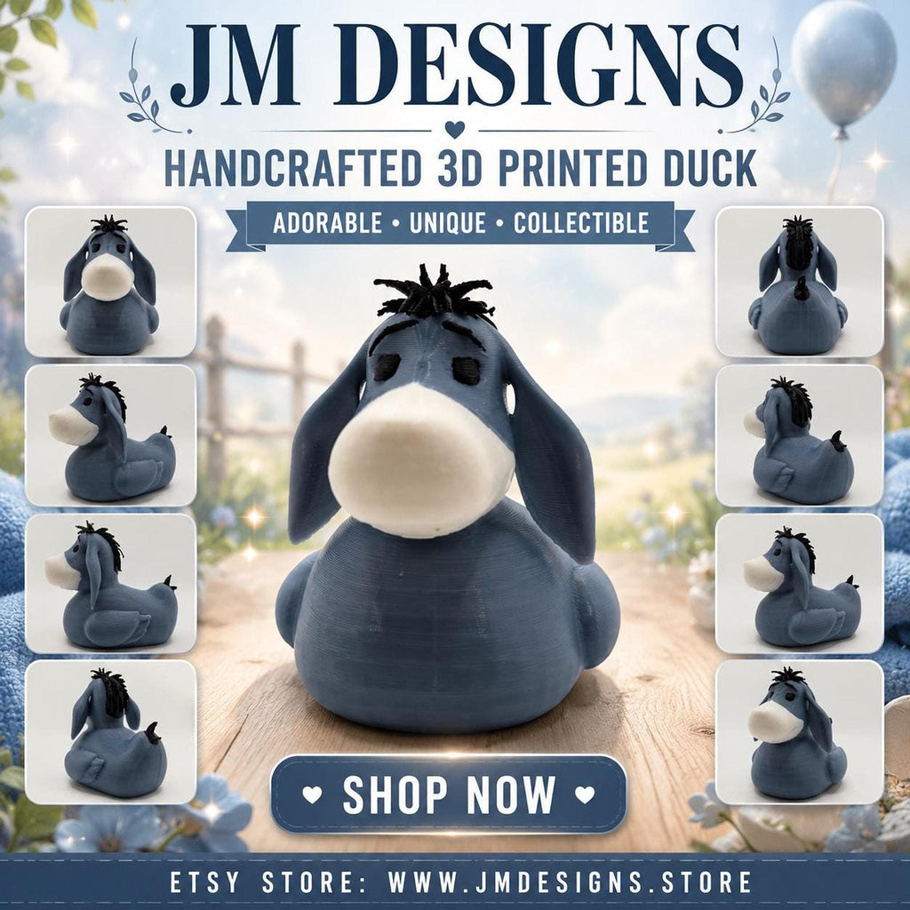 Eeyore Duck Gift, 3D Printed Figurine for Jeep Ducking Fun - JM Designs