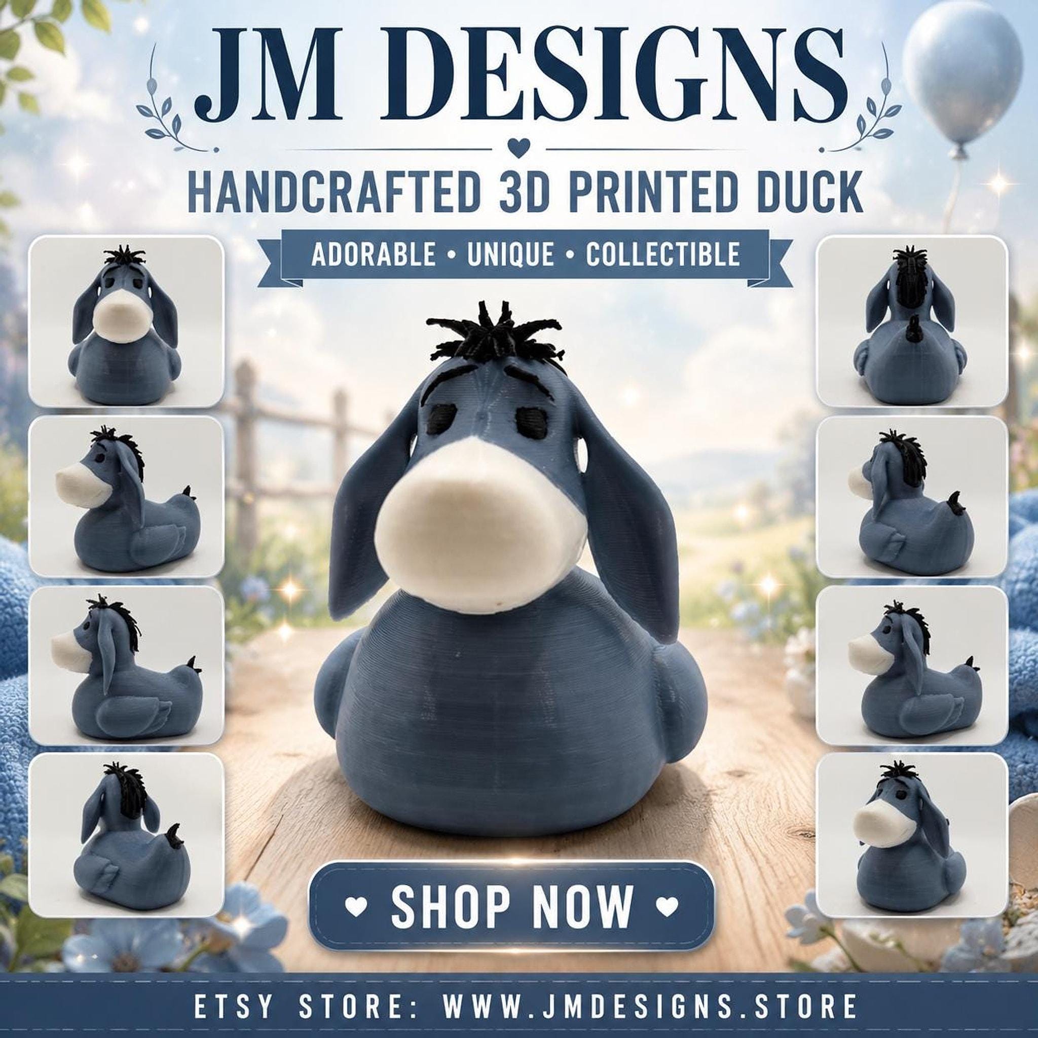 Eeyore Duck Gift, 3D Printed Figurine for Jeep Ducking Fun - JM Designs